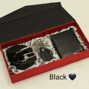 High Quality Make With Leather Belt Wallet Plus Keychain With Gift Set Box
