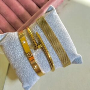 stainless steel two piece bangles one piece bracelet