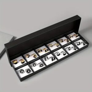 12 Piece Cufflinks With Tray Packing, Beautiful Gift Set Box