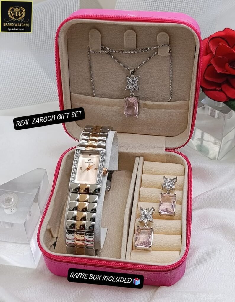 HI QUALITY GIRLS DAIMONDS STONE JEWELRY WATCH GIFT SET