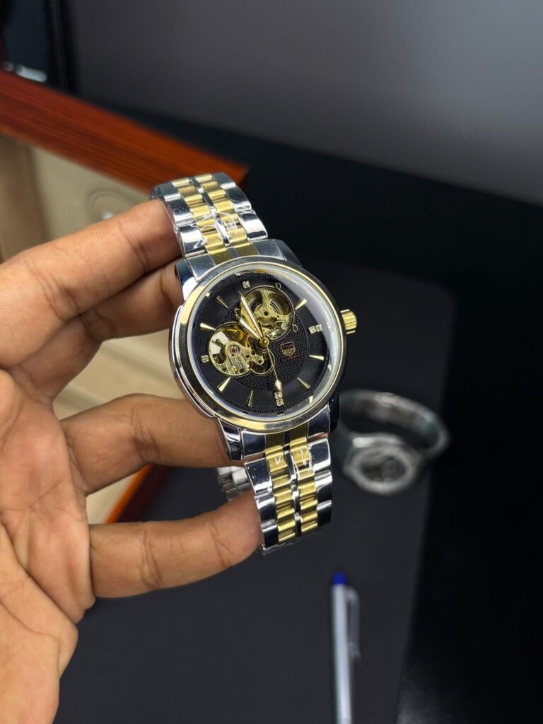 True worth Automatic Skeleton Dial Stainless steel Chain