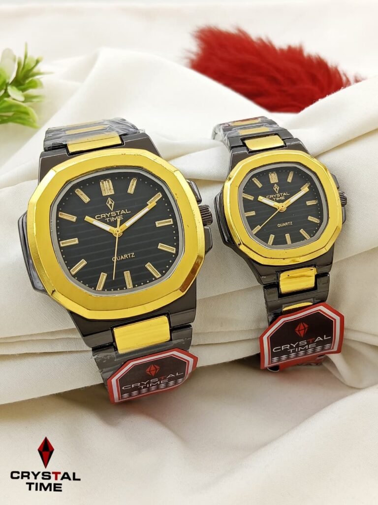 CRYSTAL TIME. PAIR SET.COUPLE WATCH