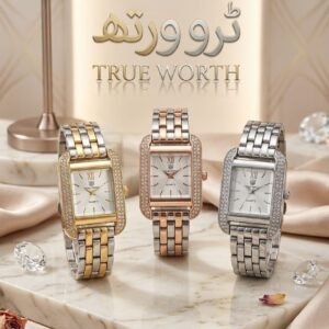 TRUE WORTH. NEW ARRIVAL. NEW MODEL'S. LADIES FANCY COLLECTION. WATCH