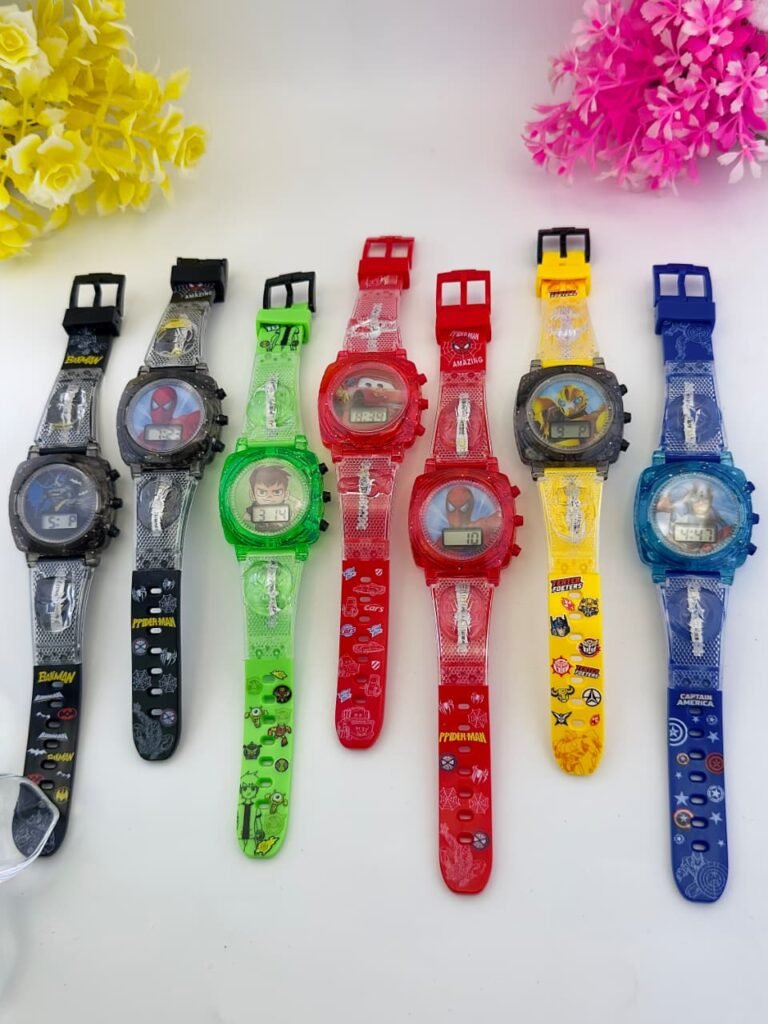 LATEST MODEL. FAMOUS CHARACTERS. MUSIC & LIGHT IN WATCH & STREP.